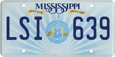 MS license plate LSI639