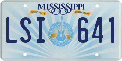 MS license plate LSI641