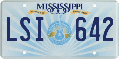 MS license plate LSI642