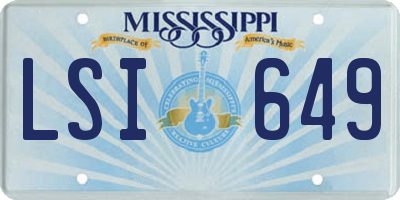 MS license plate LSI649