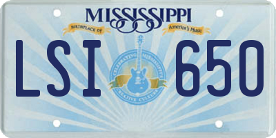 MS license plate LSI650