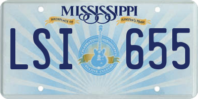 MS license plate LSI655