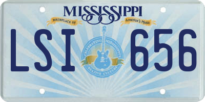 MS license plate LSI656