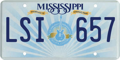 MS license plate LSI657