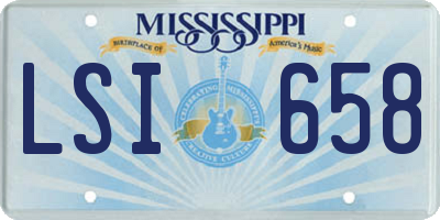MS license plate LSI658