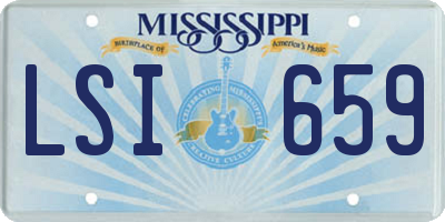 MS license plate LSI659