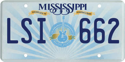 MS license plate LSI662
