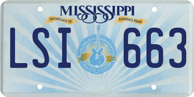MS license plate LSI663