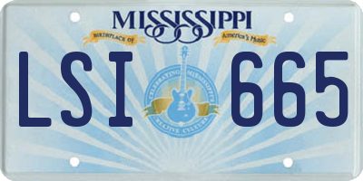 MS license plate LSI665