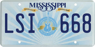 MS license plate LSI668