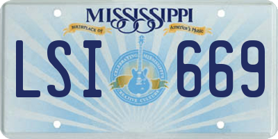 MS license plate LSI669