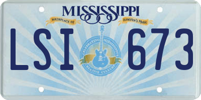 MS license plate LSI673