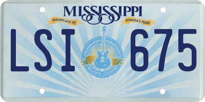 MS license plate LSI675
