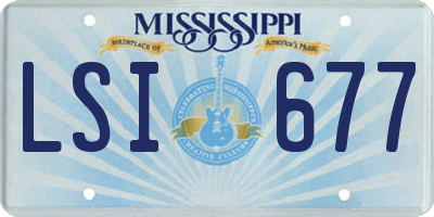 MS license plate LSI677