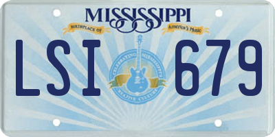 MS license plate LSI679
