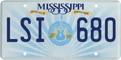 MS license plate LSI680