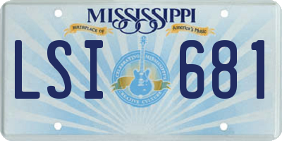 MS license plate LSI681