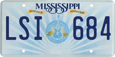 MS license plate LSI684
