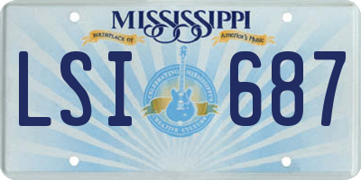 MS license plate LSI687