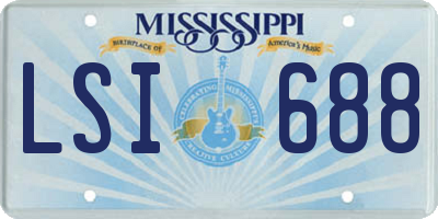 MS license plate LSI688