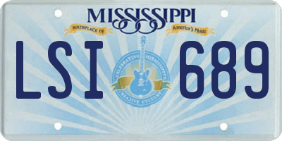 MS license plate LSI689