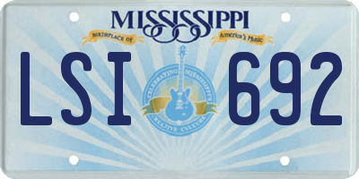 MS license plate LSI692
