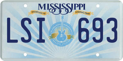MS license plate LSI693