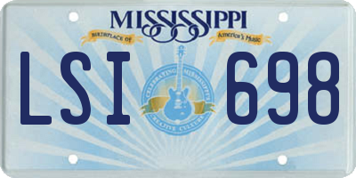 MS license plate LSI698