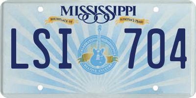 MS license plate LSI704