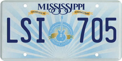 MS license plate LSI705