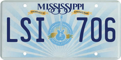 MS license plate LSI706