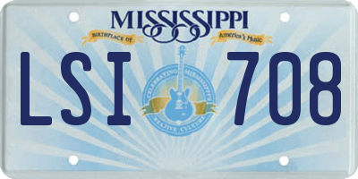 MS license plate LSI708