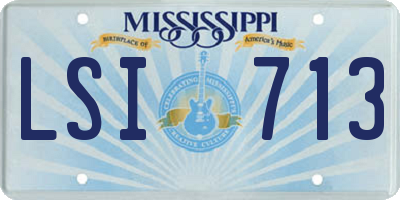 MS license plate LSI713
