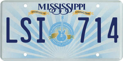 MS license plate LSI714