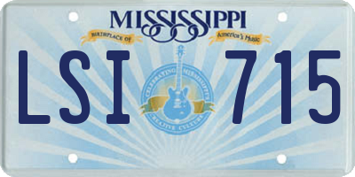 MS license plate LSI715