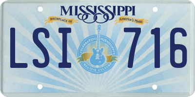 MS license plate LSI716