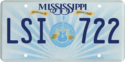 MS license plate LSI722