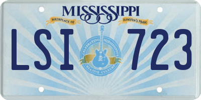 MS license plate LSI723