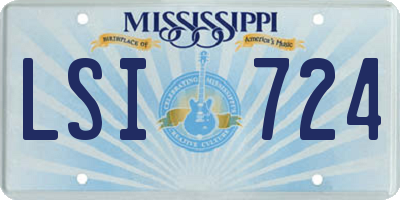 MS license plate LSI724