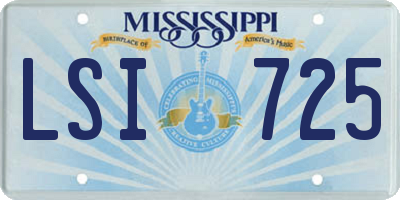 MS license plate LSI725