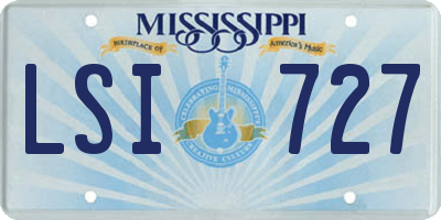 MS license plate LSI727