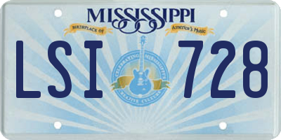 MS license plate LSI728