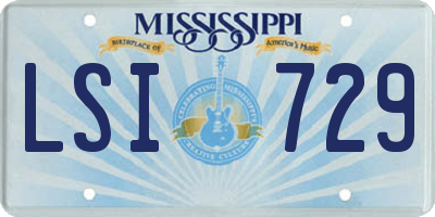 MS license plate LSI729