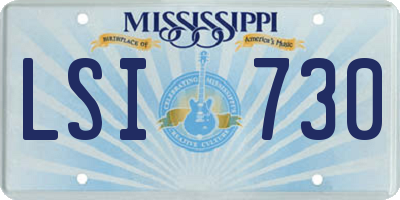 MS license plate LSI730