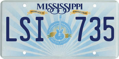 MS license plate LSI735