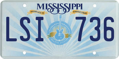 MS license plate LSI736
