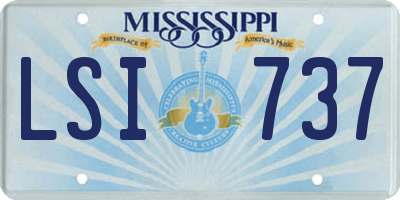 MS license plate LSI737