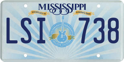MS license plate LSI738