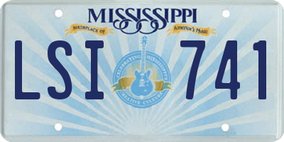 MS license plate LSI741