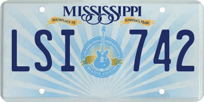 MS license plate LSI742